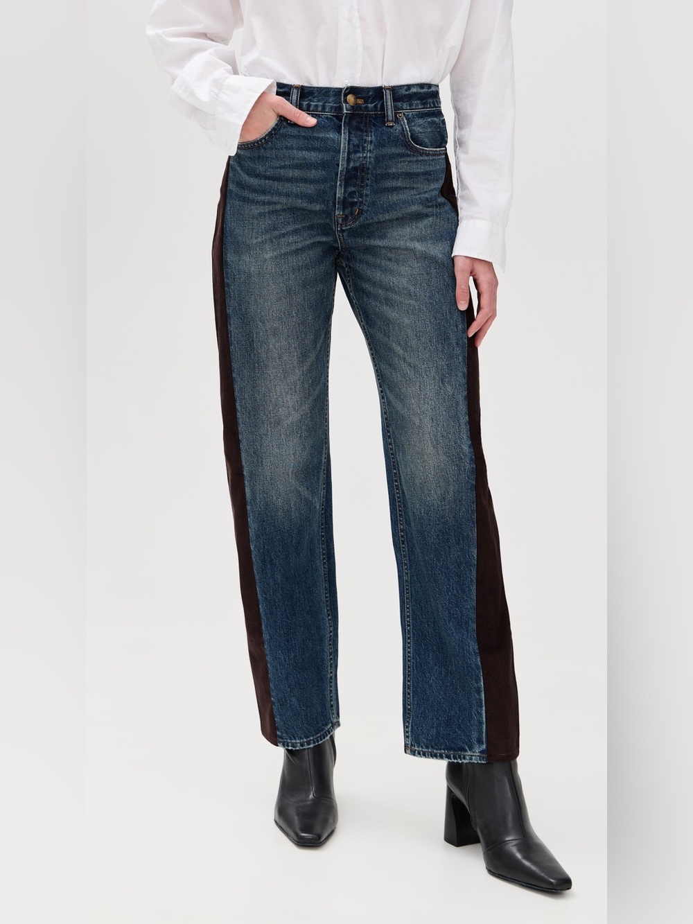MADEWELL x Kaihara Denim Pieced Barrel Leg Jeans Brown Corduroy Size 30